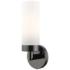 Aero 11 3/4" High Black Chrome and White Glass Wall Sconce