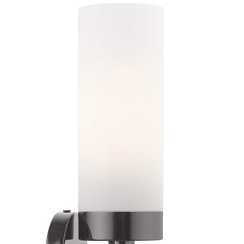 Image 2 Aero 11 3/4" High Black Chrome and White Glass Wall Sconce more views