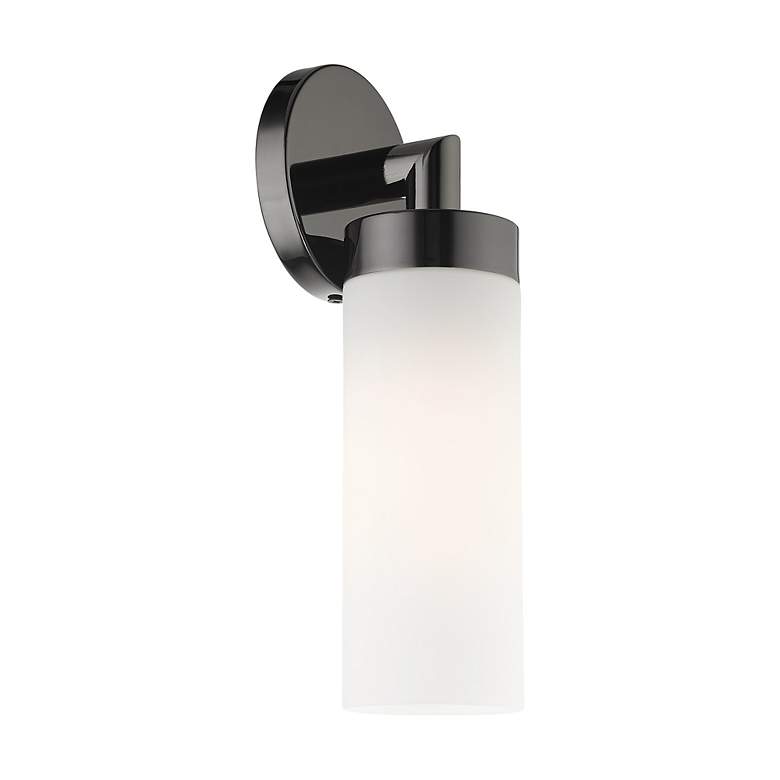 Image 6 Aero 11 3/4" High Black Chrome and White Glass Wall Sconce more views