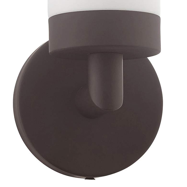 Image 4 Aero 11 3/4" High Bronze Metal and White Glass Wall Sconce more views