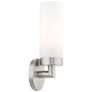 Aero 11 3/4" High Brushed Nickel and White Glass Wall Sconce