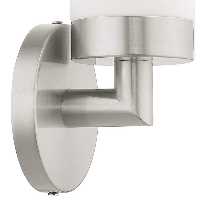 Image 3 Aero 11 3/4 inch High Brushed Nickel and White Glass Wall Sconce more views