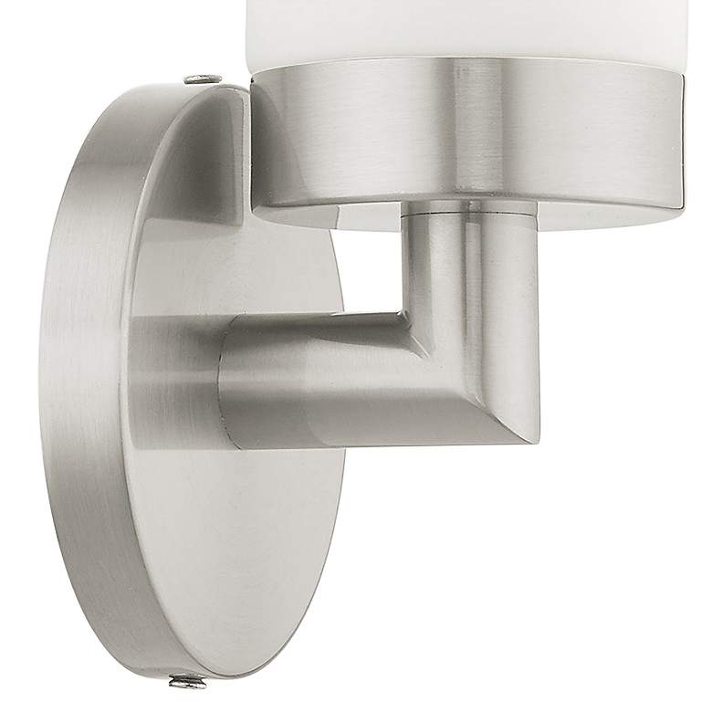 Image 3 Aero 11 3/4" High Brushed Nickel and White Glass Wall Sconce more views