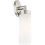 Aero 11 3/4" High Brushed Nickel and White Glass Wall Sconce