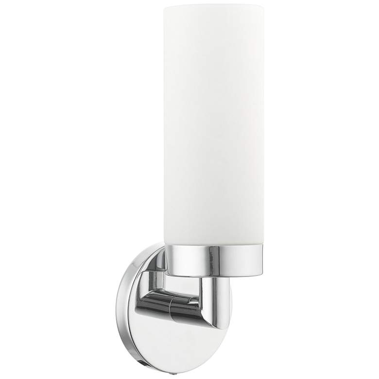 Image 2 Aero 11 3/4 inchH Polished Chrome and White Glass Wall Sconce