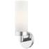 Aero 11 3/4"H Polished Chrome and White Glass Wall Sconce