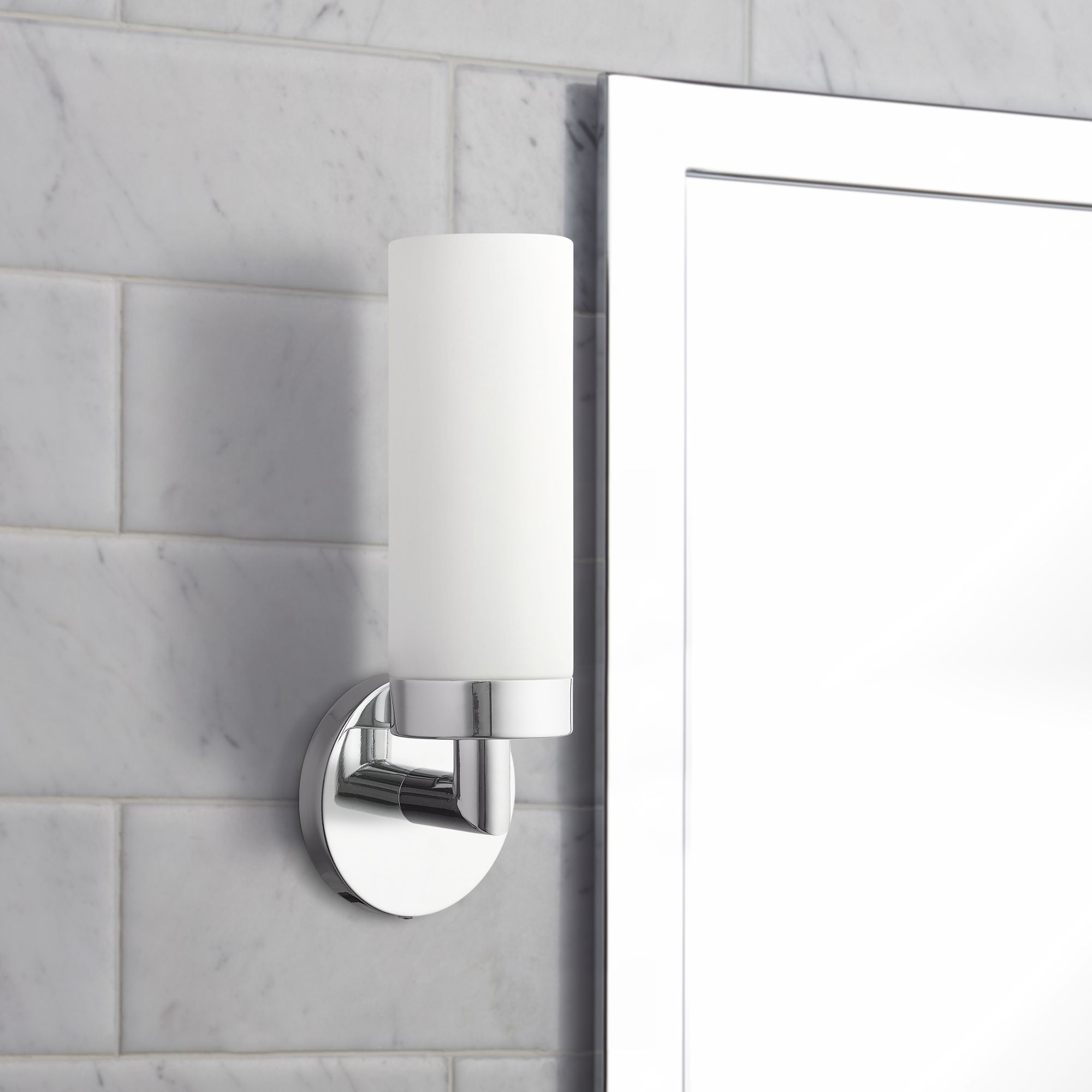 white and chrome wall lights