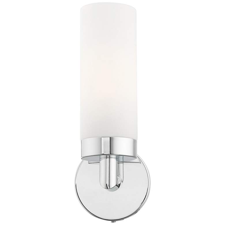 Image 5 Aero 11 3/4 inchH Polished Chrome and White Glass Wall Sconce more views