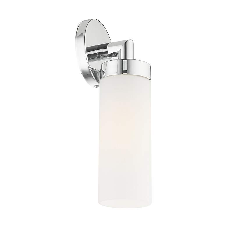 Image 7 Aero 11 3/4"H Polished Chrome and White Glass Wall Sconce more views