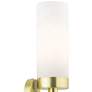 Aero 11 3/4"H Satin Brass Metal and White Glass Wall Sconce
