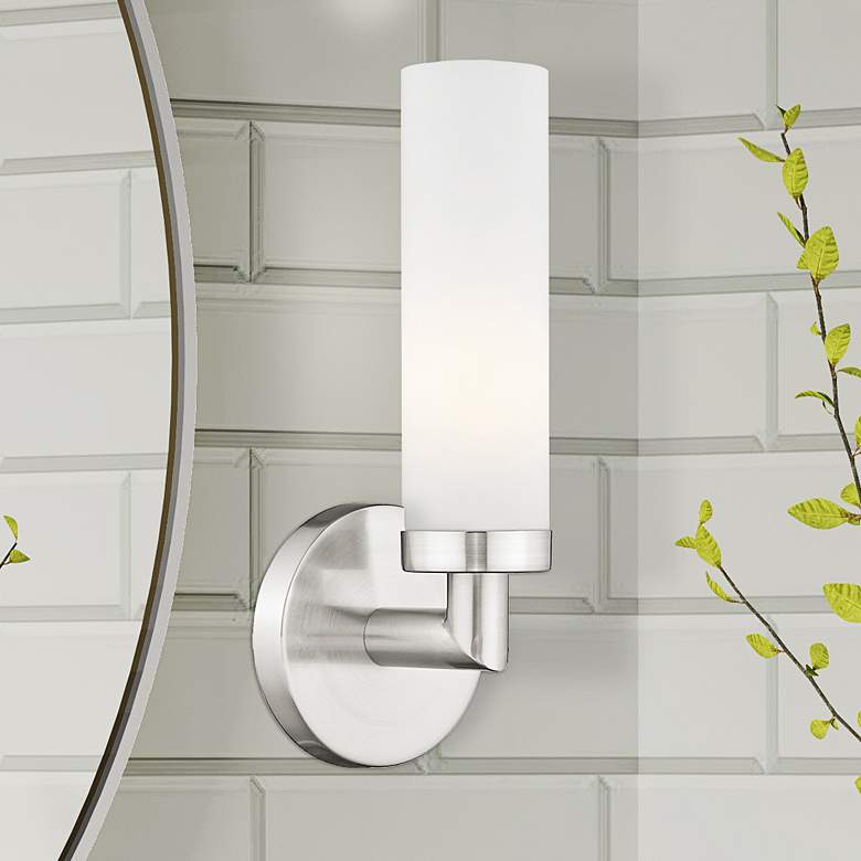 Image 2 Aero 11 inch High Brushed Nickel Wall Sconce