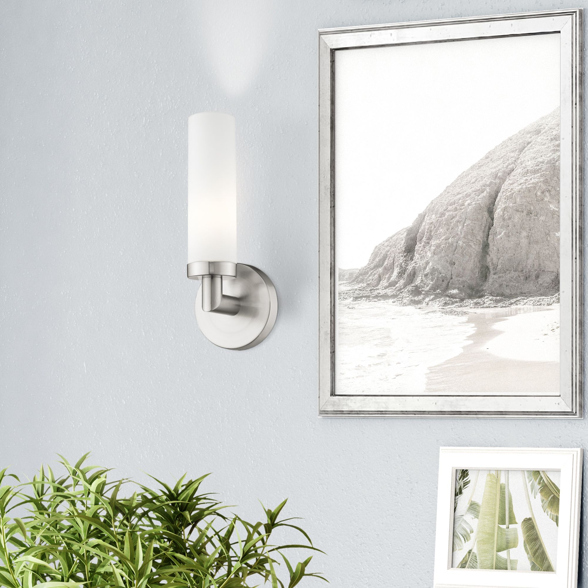 Aero 11" High Brushed Nickel Wall Sconce in scene