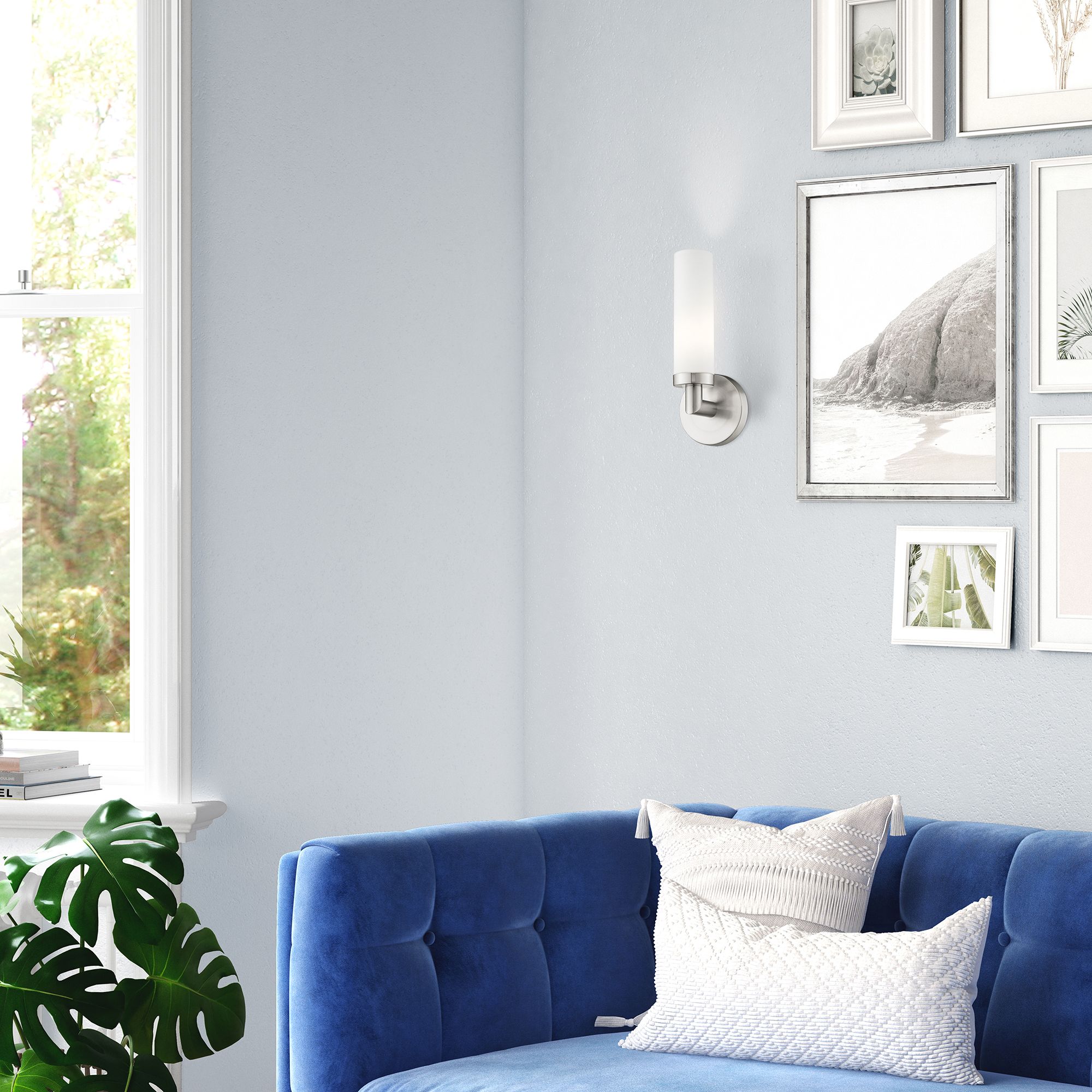 Aero 11" High Brushed Nickel Wall Sconce in scene