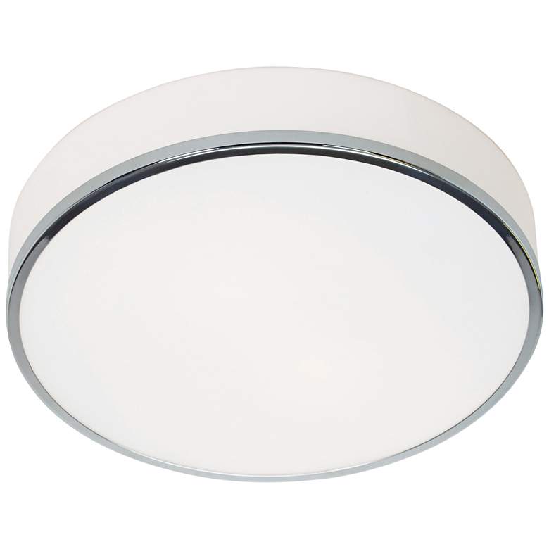 Image 1 Aero 12 1/2 inch Wide Chrome and Opal Glass LED Ceiling Light