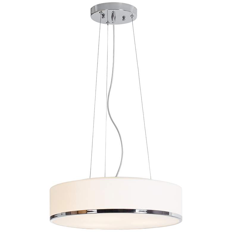 Image 2 Aero 15 3/4 inch Wide Opal Glass and Chrome Pendant Light