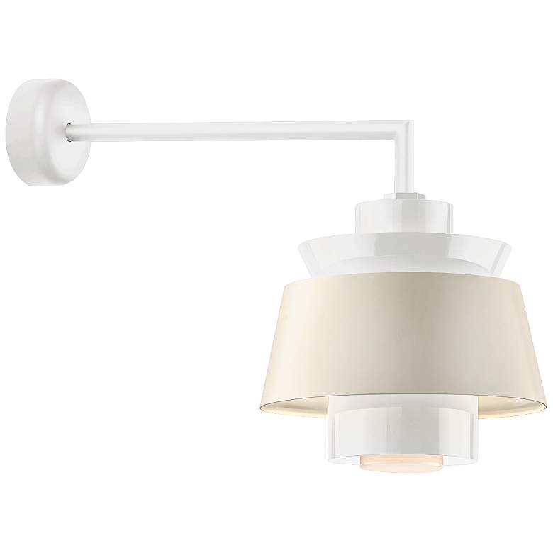 Image 1 Aero 16 3/4" High Gloss White LED Outdoor Wall Light