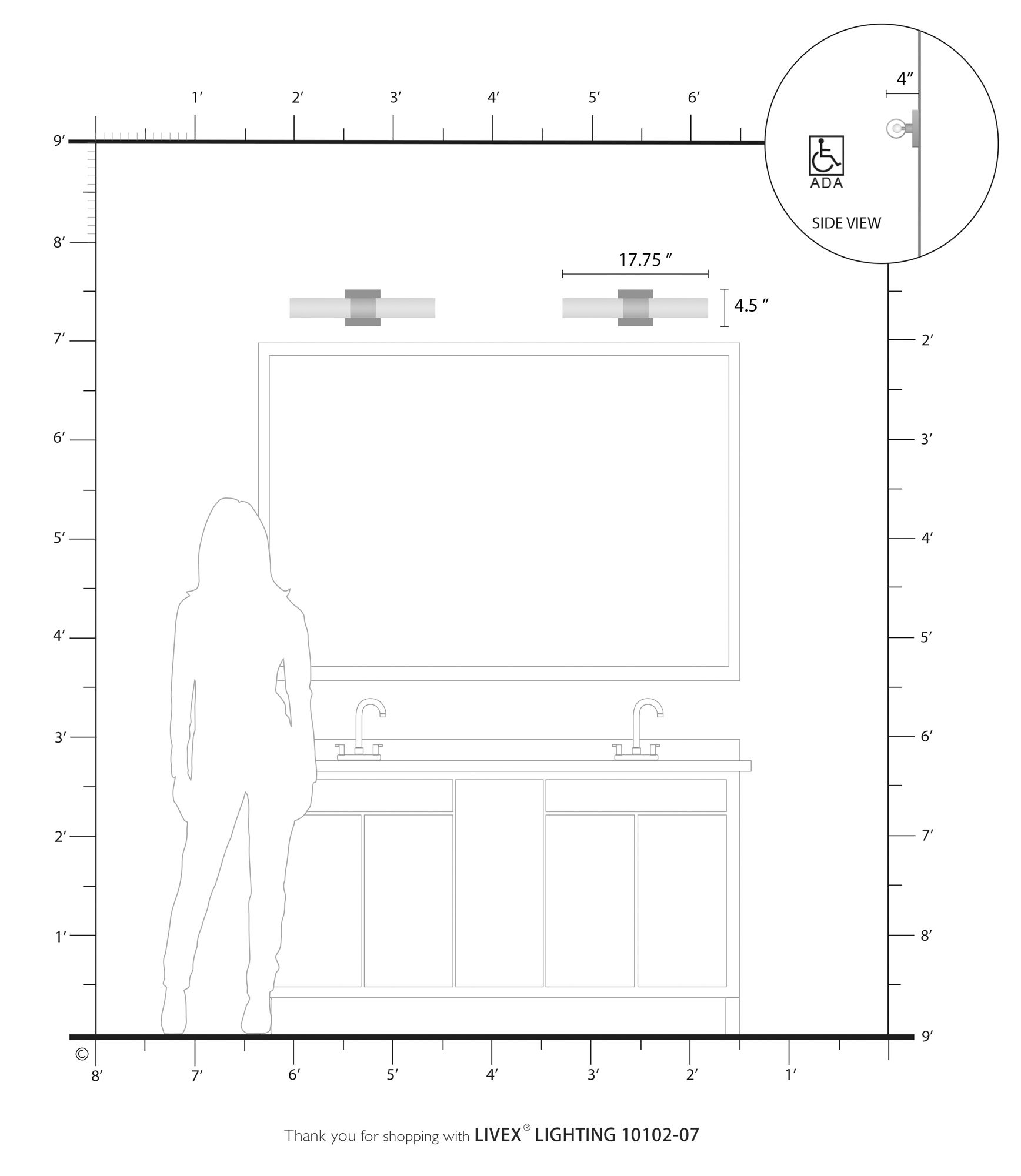 Aero 17 3/4" High Bronze ADA 2-Light Wall Sconce