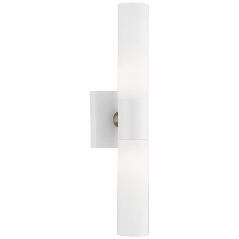 Image 1 Aero 17 3/4 inch High Textured White ADA 2-Light Wall Sconce