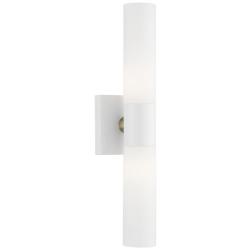 Aero 17 3/4&quot; High Textured White ADA 2-Light Wall Sconce