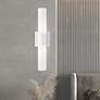 1_Aero 17 3/4" High Textured White ADA 2-Light Wall Sconce