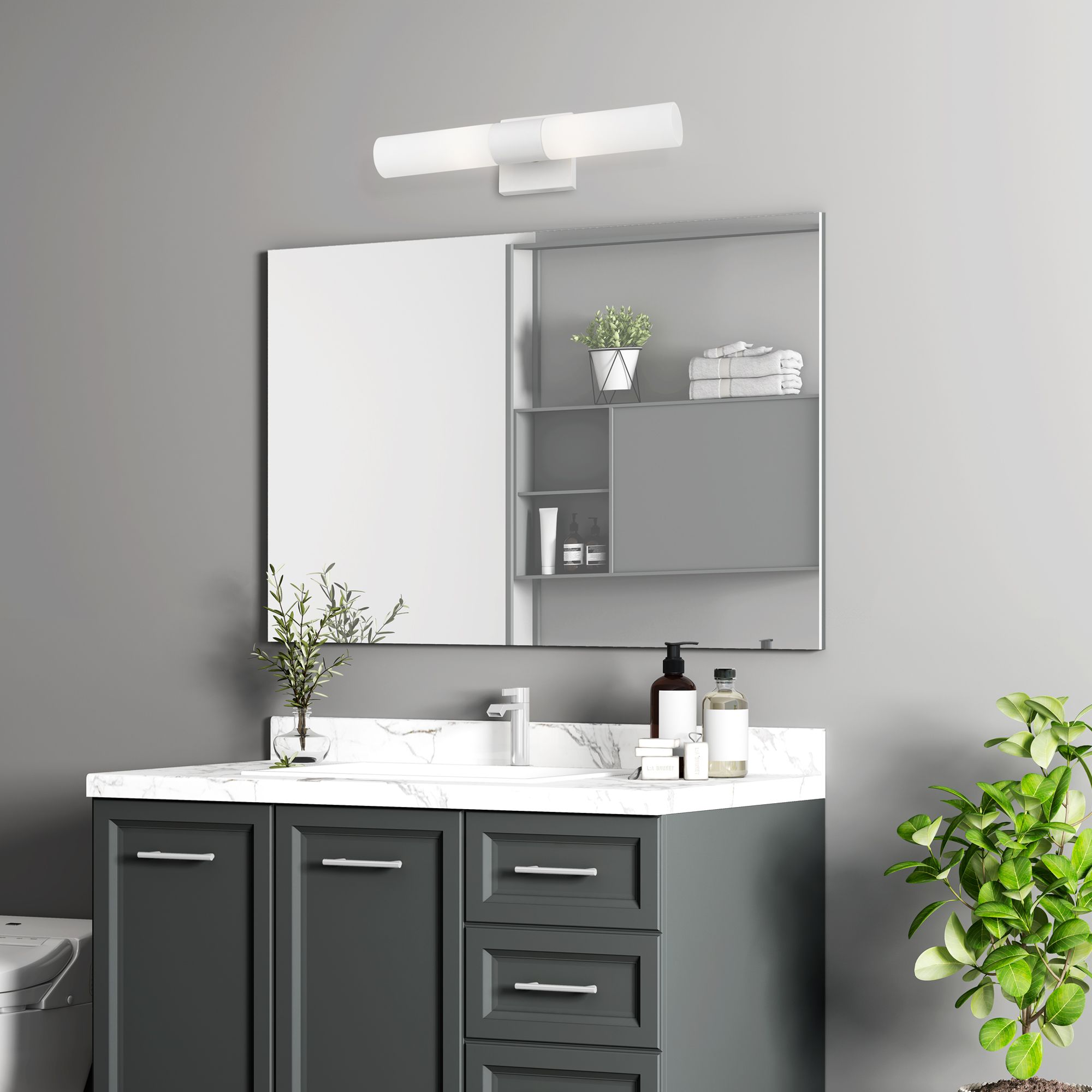 Aero 17 3/4" High Textured White ADA 2-Light Wall Sconce