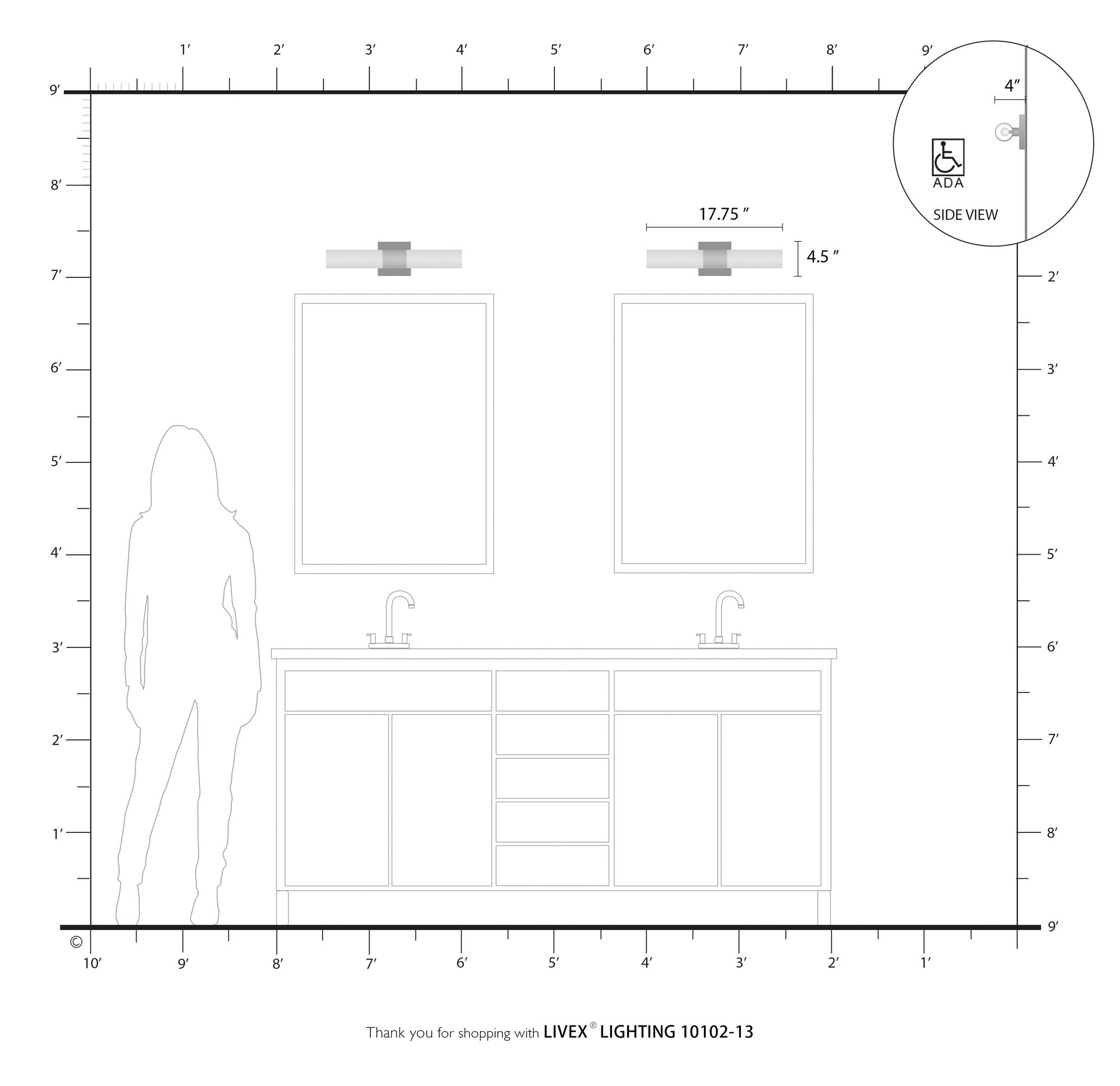 Aero 17 3/4" High Textured White ADA 2-Light Wall Sconce