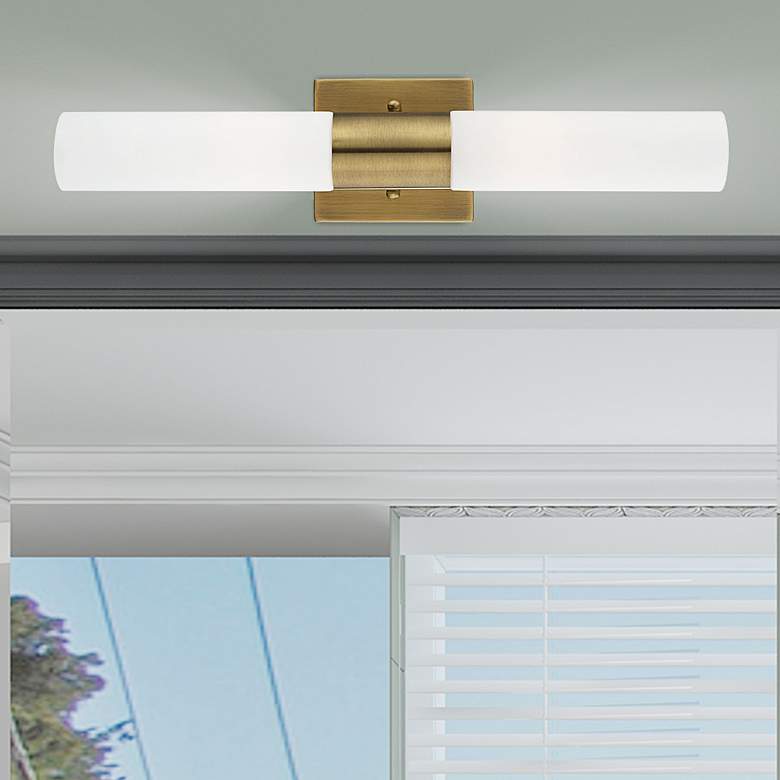 Image 2 Aero 17 3/4" Wide Antique Brass ADA 2-Light Bath Light