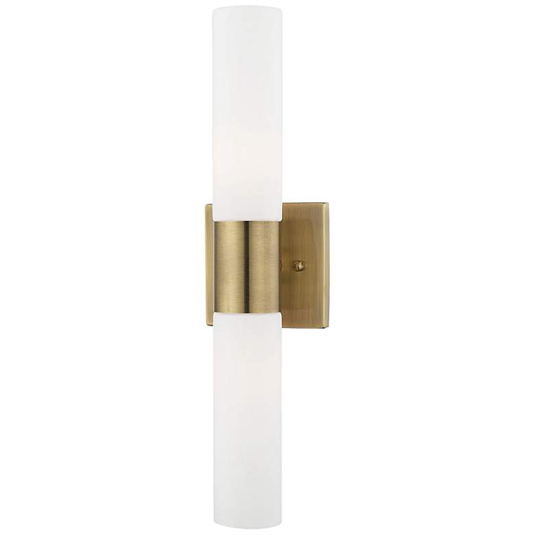 Image 5 Aero 17 3/4" Wide Antique Brass ADA 2-Light Bath Light more views