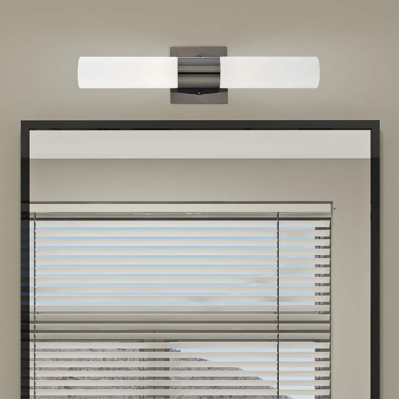 Image 2 Aero 17 3/4" Wide Black Chrome 2-Light Vanity Bath Light