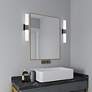 Aero 17 3/4" Wide Black Chrome 2-Light Vanity Bath Light in scene