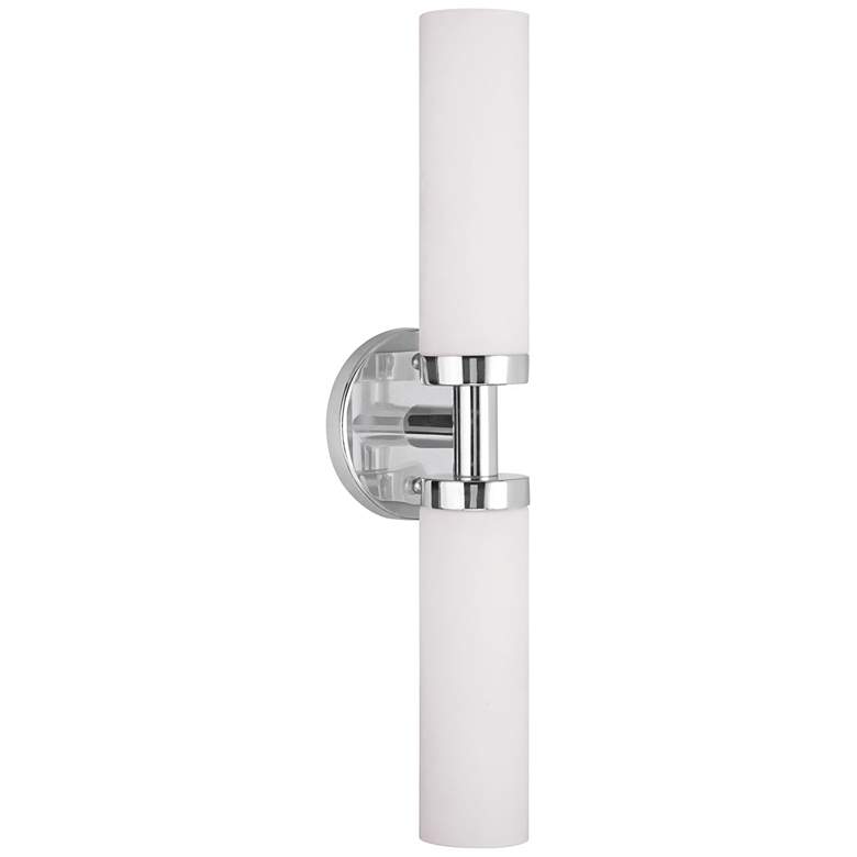 Image 1 Aero 18" High Brushed Nickel 2-Light Tubular Wall Sconce