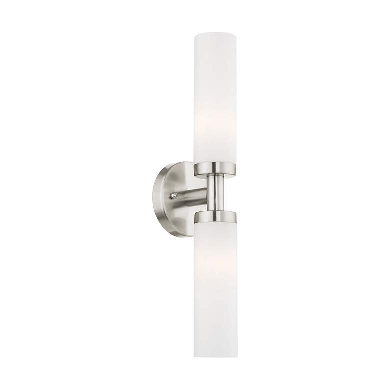 Image 4 Aero 18" High Brushed Nickel 2-Light Tubular Wall Sconce more views