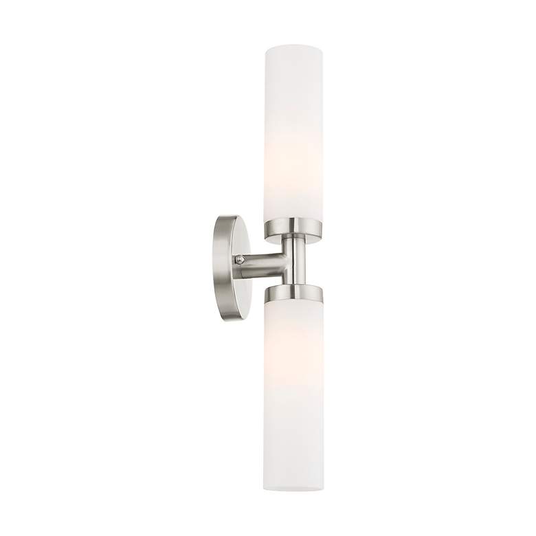 Image 5 Aero 18" High Brushed Nickel 2-Light Tubular Wall Sconce more views
