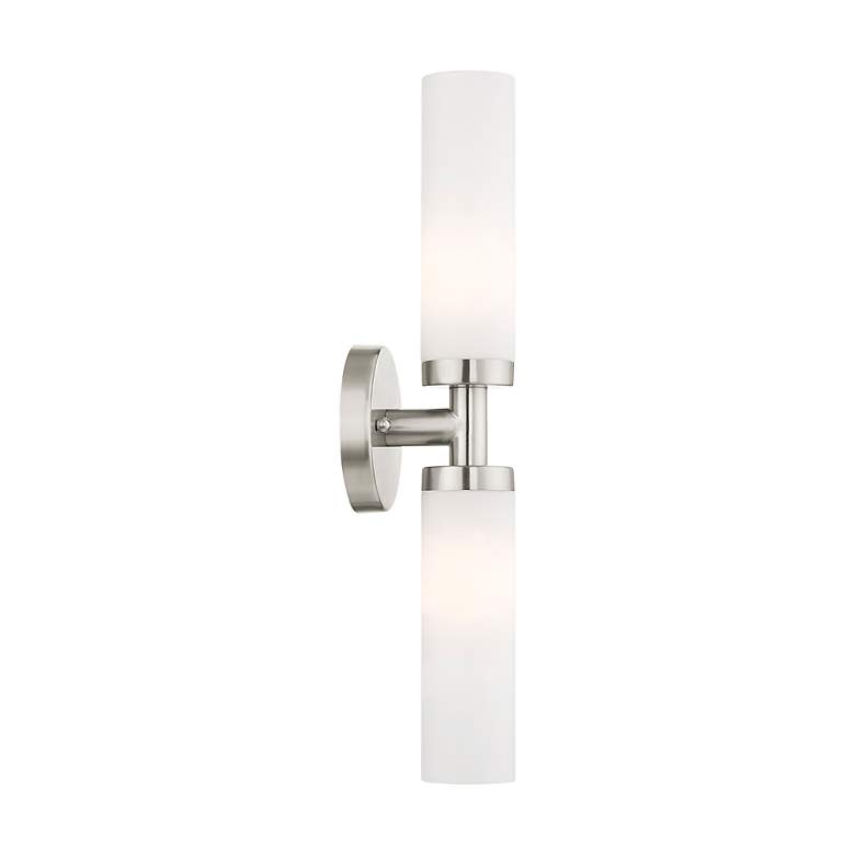 Image 6 Aero 18" High Brushed Nickel 2-Light Tubular Wall Sconce more views