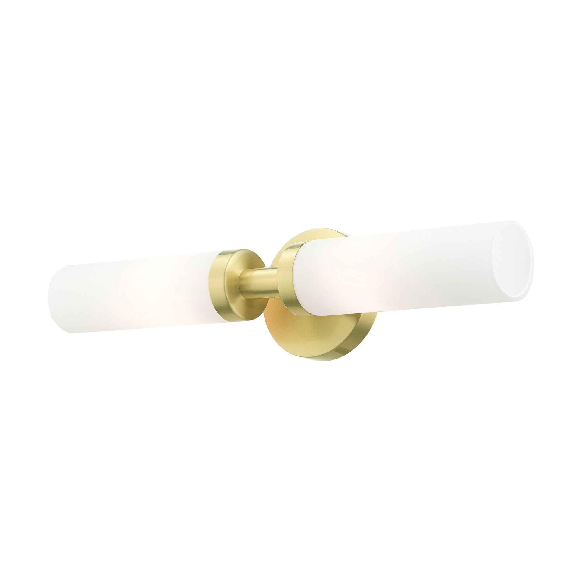 Aero 18" Wide Satin Brass and White Glass 2-Light Bath Light
