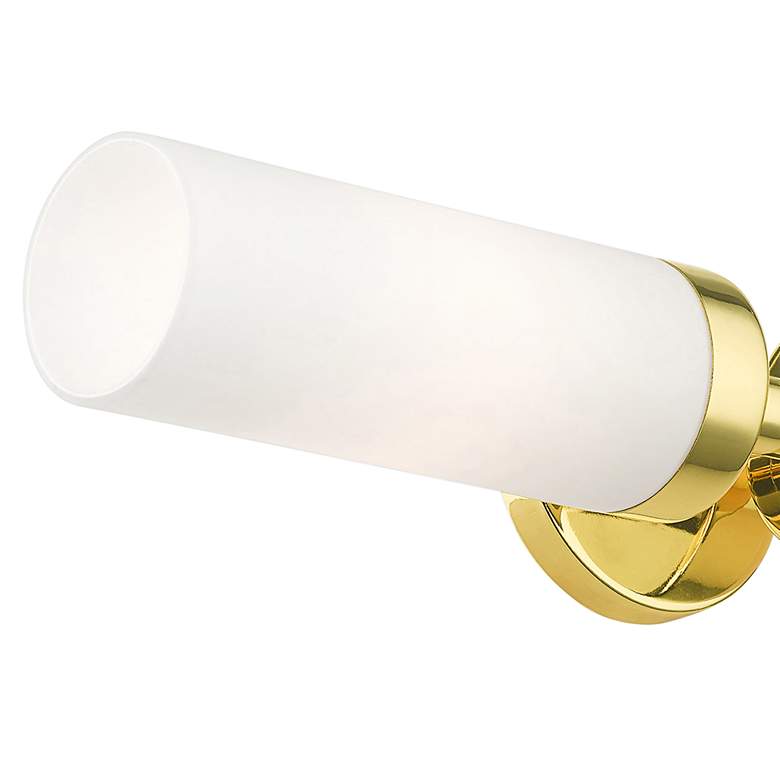 Image 3 Aero 19 1/4 inchW Polished Brass White Glass 2-Light Bath Light more views