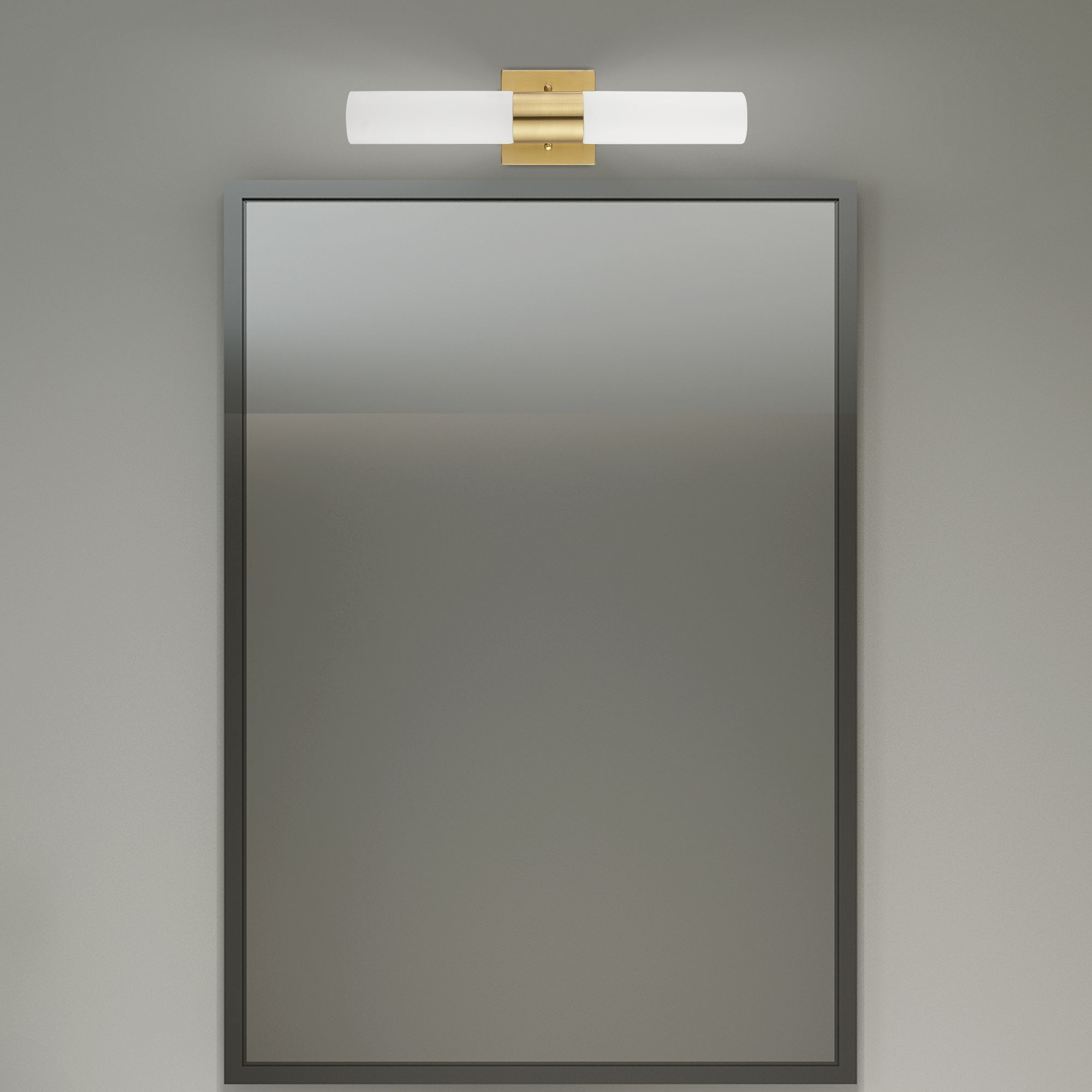 Aero 2 Light Satin Brass ADA Bath Vanity in scene