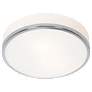 Aero - Dimmable LED Flush Mount - Brushed Steel Finish - Opal Glass