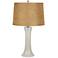 Aestheto Ivory Striped Glass Gold Shade Table Lamp