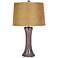 Aestheto Obsidian Striped Glass Gold Shade Table Lamp