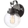 1_Aestite 10.2" High Black Glass Outdoor Wall Light