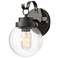 Aestite 10.2" High Black Glass Outdoor Wall Light