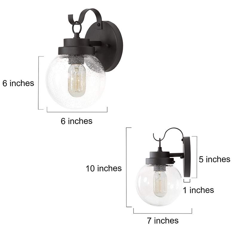 Image 6 Aestite 10.2" High Black Glass Outdoor Wall Light more views