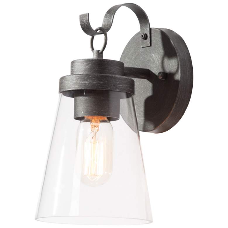 Image 1 Aestite 10.2" High Brushed Silver Glass Outdoor Wall Light