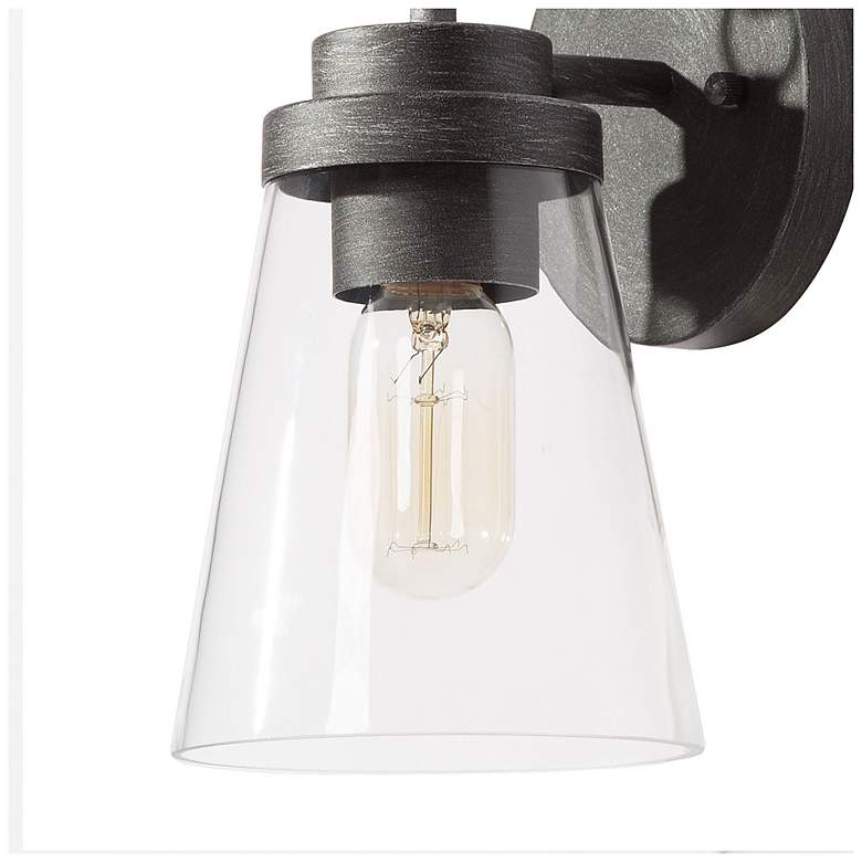 Image 3 Aestite 10.2" High Brushed Silver Glass Outdoor Wall Light more views