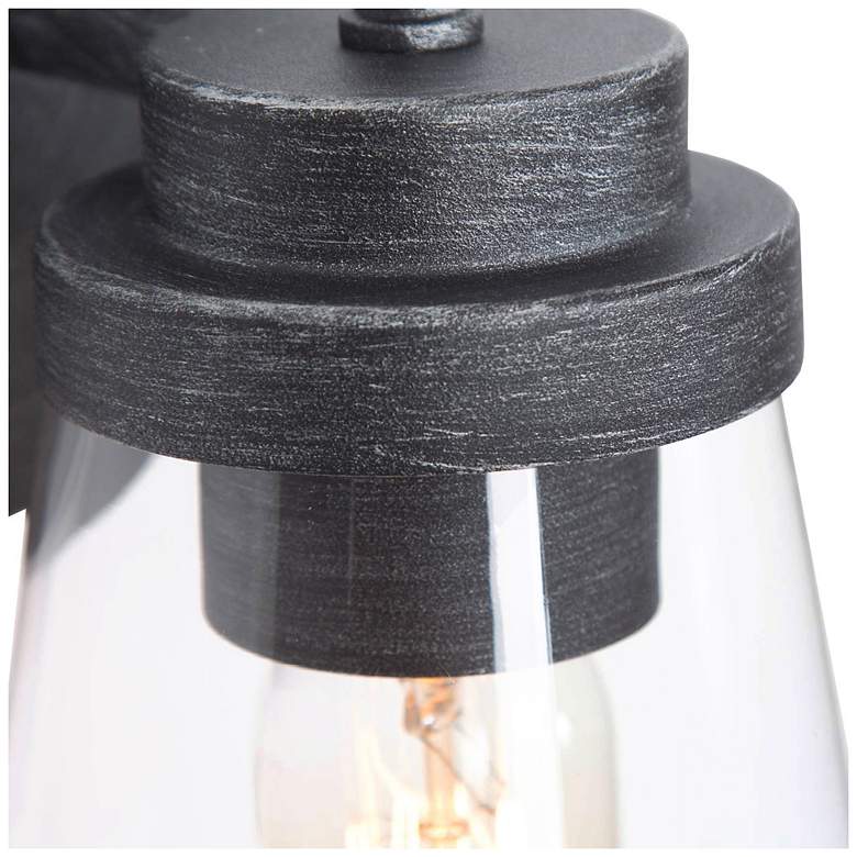 Image 4 Aestite 10.2" High Brushed Silver Glass Outdoor Wall Light more views