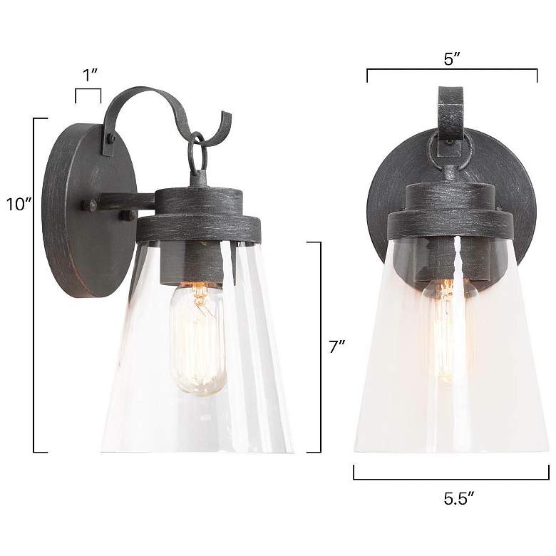 Image 6 Aestite 10.2" High Brushed Silver Glass Outdoor Wall Light more views