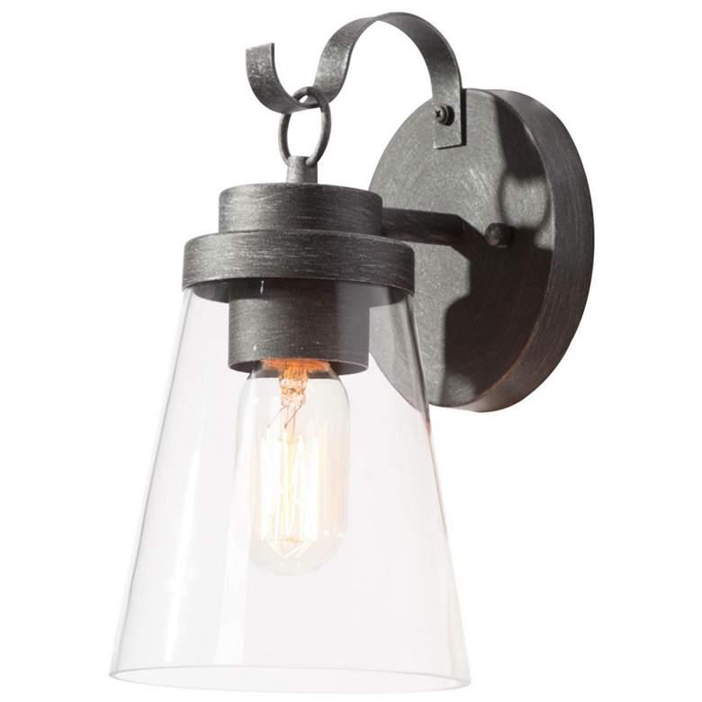 Image 1 Aestite 10.2" High Brushed Silver Glass Outdoor Wall Light