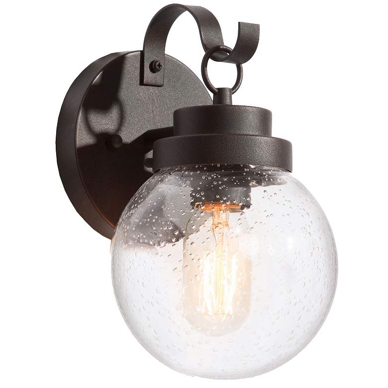 Image 1 Aestite 10.2" High Textured Rust Glass Outdoor Wall Light