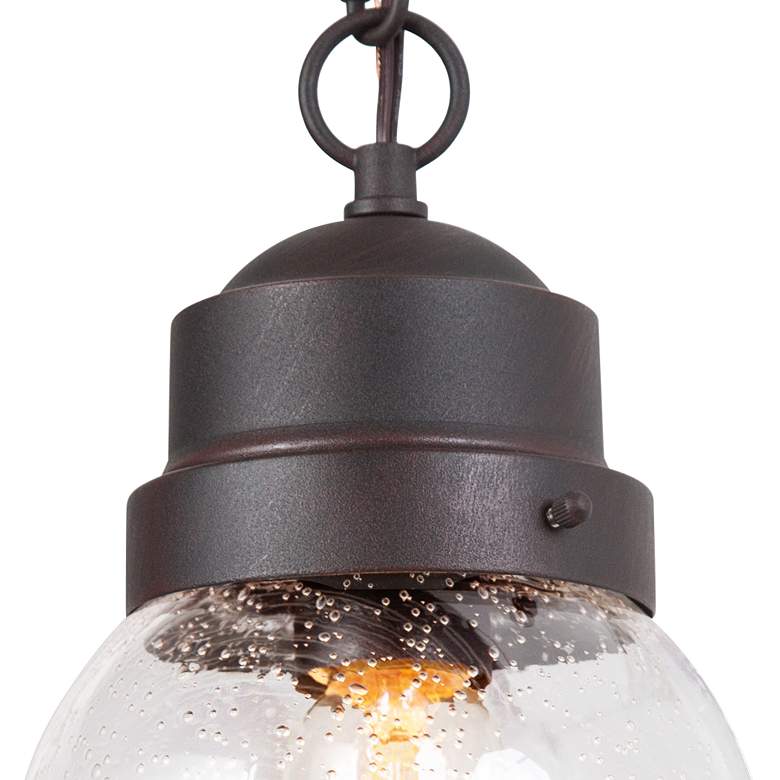 Image 2 Aestite 10.6" High Textured Rust Glass Outdoor Hanging Pendant Light more views
